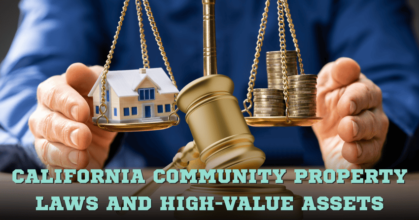 A gavel and a balance with coins on one side and a home model on other side.